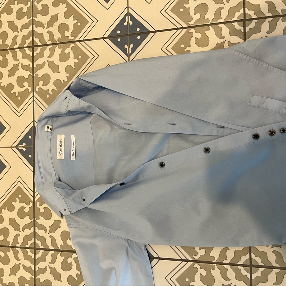 Boys Calvin Klein Light Blue Slim Fit Shirt